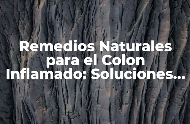 Remedios Naturales para el Colon Inflamado: Soluciones Efectivas y Seguras