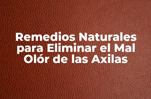 Remedios Naturales para Eliminar el Mal Olór de las Axilas