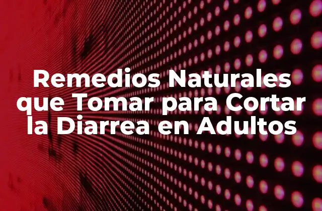 Remedios Naturales que Tomar para Cortar la Diarrea en Adultos