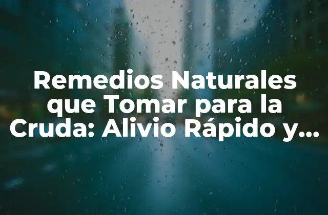 Remedios Naturales que Tomar para la Cruda: Alivio Rápido y Efectivo
