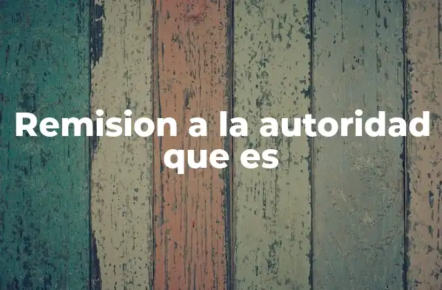Remision a la Autoridad que es