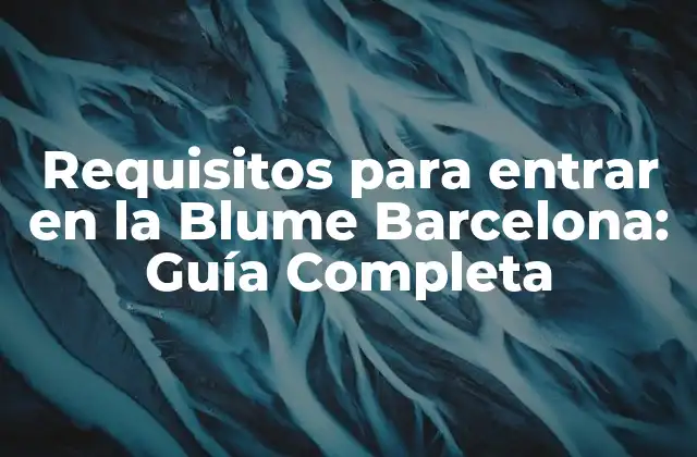 Requisitos para Entrar en la Blume Barcelona: Guía Completa