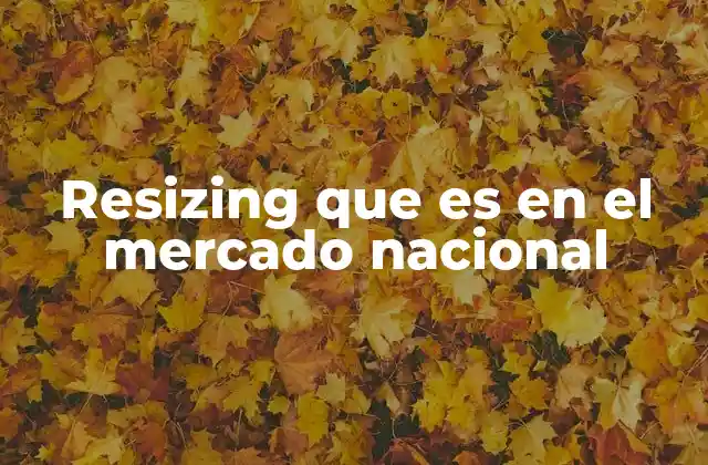 Resizing que es en el Mercado Nacional