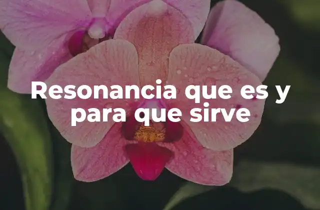 Resonancia que es y para que Sirve