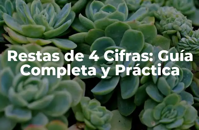 Restas de 4 Cifras: Guía Completa y Práctica 2 Importancia de las Restas de 4 Cifras en la Vida Diaria