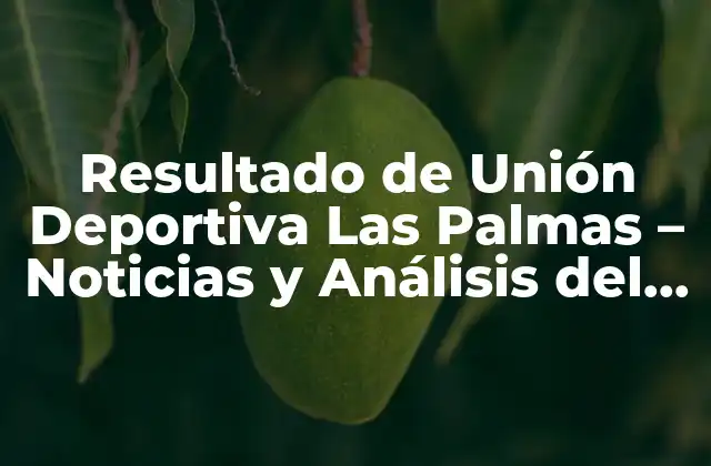 Resultado de Unión Deportiva las Palmas – Noticias y Análisis Del Fútbol Canario
