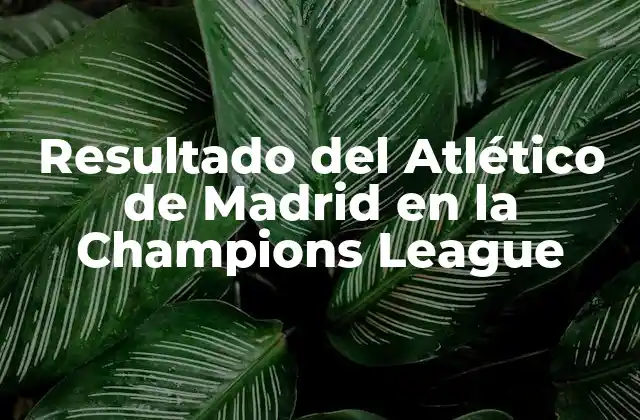 Resultado Del Atlético de Madrid en la Champions League