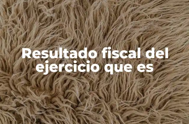 Resultado Fiscal Del Ejercicio que es