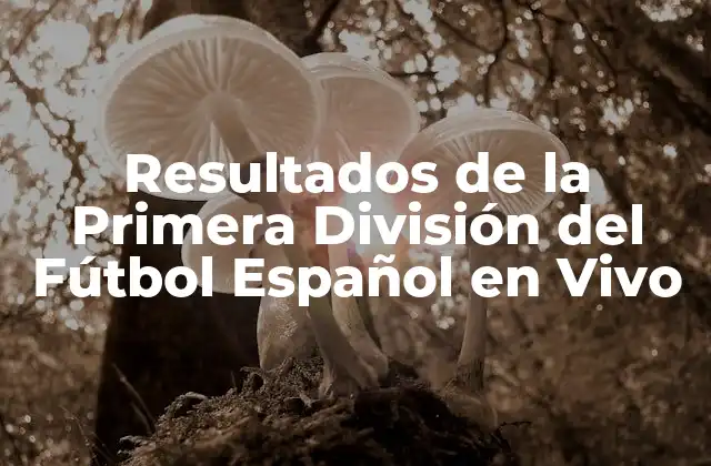 Resultados de la Primera División Del Fútbol Español en Vivo