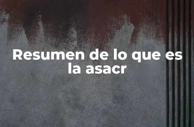 Resumen de Lo que es la Asacr