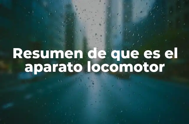 Resumen de que es el Aparato Locomotor