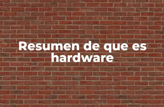 Resumen de que es Hardware