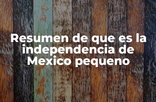 Resumen de que es la Independencia de Mexico Pequeno