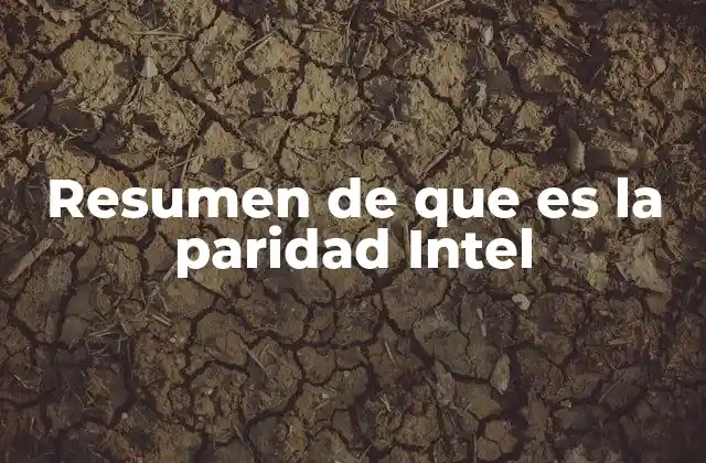Resumen de que es la Paridad Intel