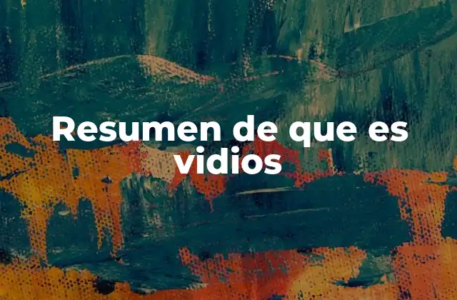 Resumen de que es Vidios