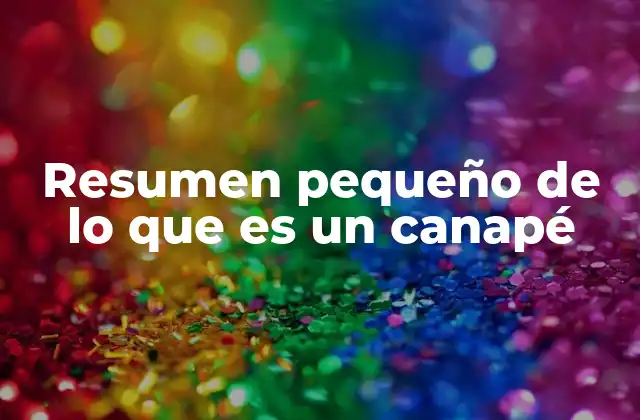 Resumen Pequeño de Lo que es un Canapé