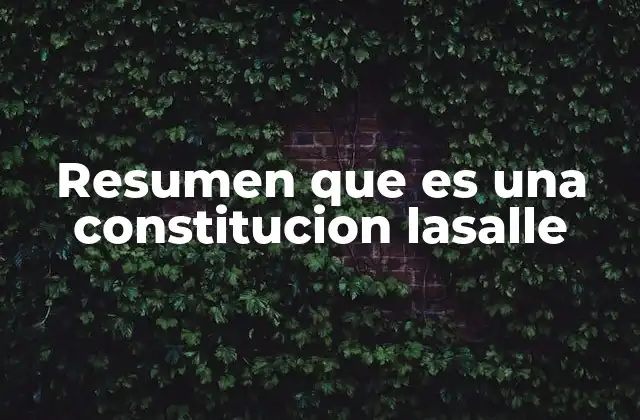La importancia de contar con una constitución en las instituciones Lasalle