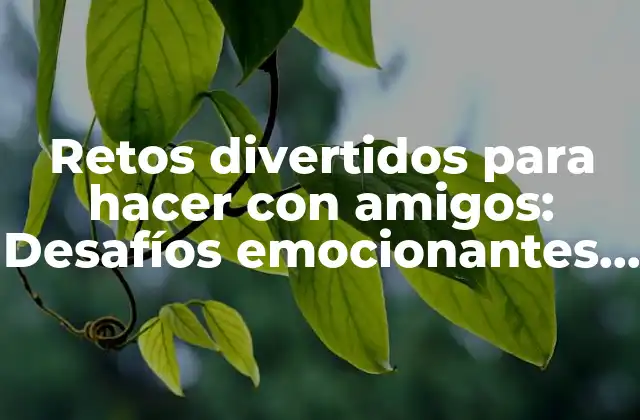 Retos Divertidos para Hacer con Amigos: Desafíos Emocionantes para Fortalecer la Amistad