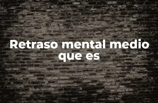 Retraso Mental Medio que es