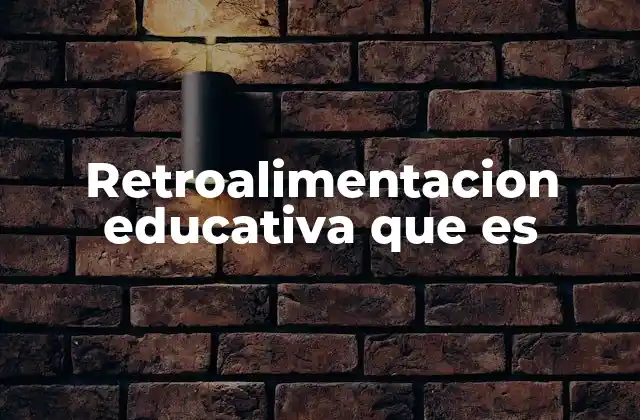 Retroalimentacion Educativa que es