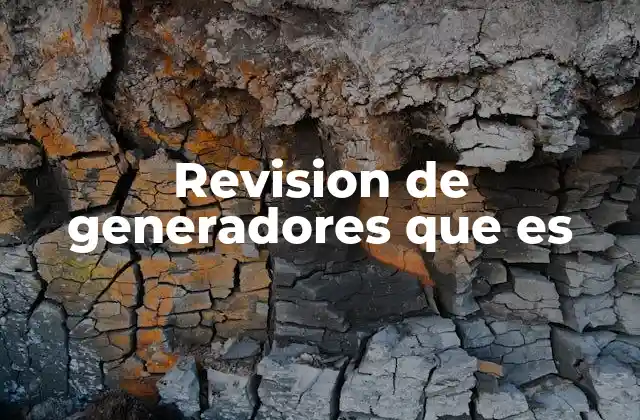 Revision de Generadores que es