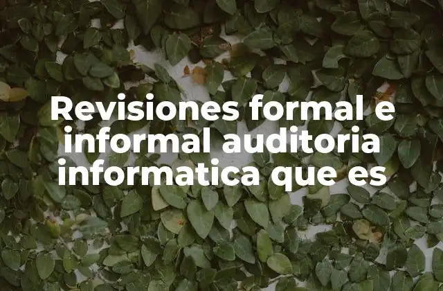 Diferencias clave entre revisiones formales e informales en auditoría informática