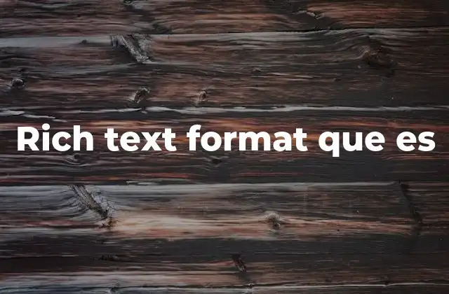 Rich Text Format que es