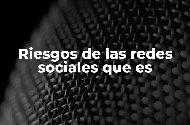 Riesgos de las Redes Sociales que es