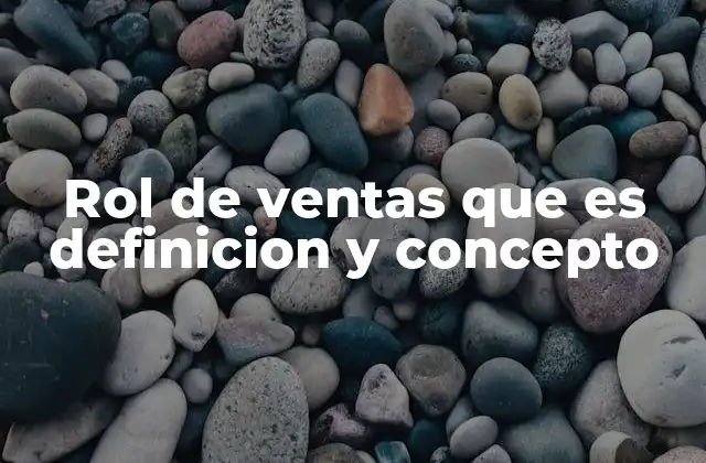 Rol de Ventas que es Definicion y Concepto