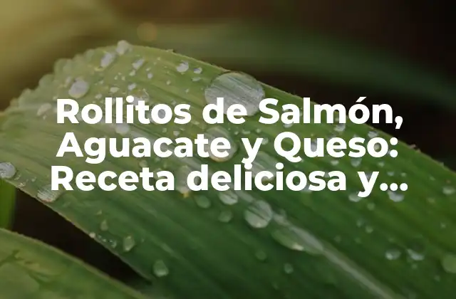 Rollitos de Salmón, Aguacate y Queso: Receta Deliciosa y Saludable