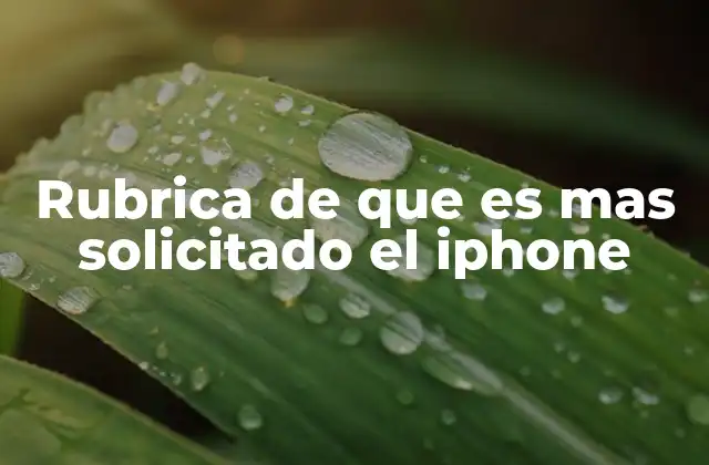 Rubrica de que es mas Solicitado el Iphone
