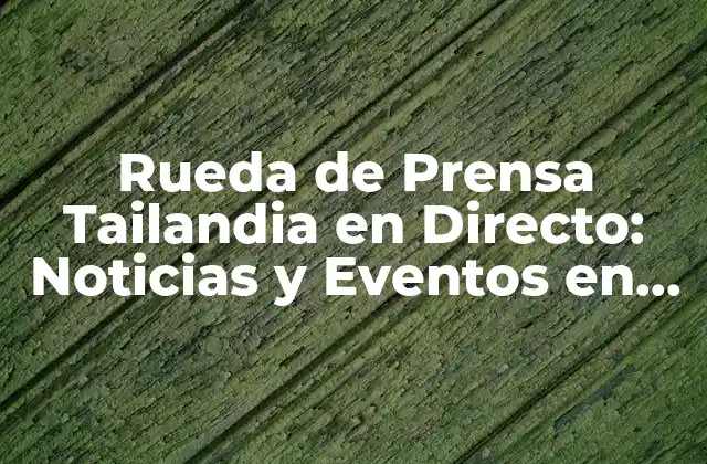 Rueda de Prensa Tailandia en Directo: Noticias y Eventos en Vivo 2 ¿Qué es una Rueda de Prensa en Directo?