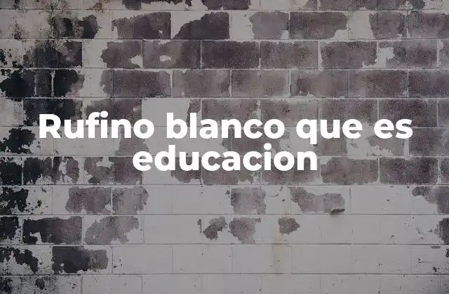 Rufino Blanco que es Educacion