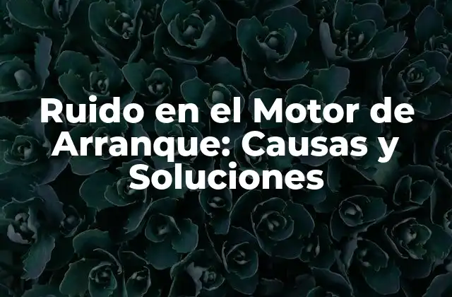 Ruido en el Motor de Arranque: Causas y Soluciones
