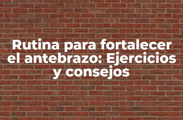 Rutina para Fortalecer el Antebrazo: Ejercicios y Consejos