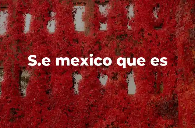 S.e Mexico que es