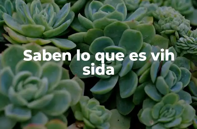 Saben Lo que es Vih Sida