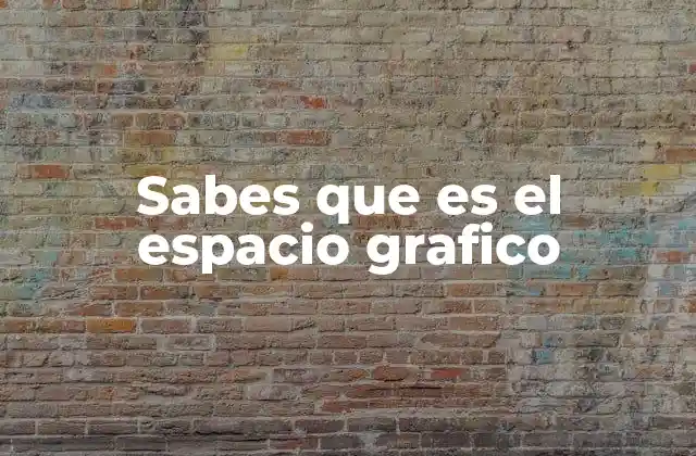 Sabes que es el Espacio Grafico
