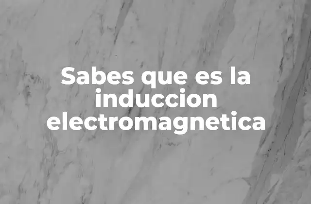 Sabes que es la Induccion Electromagnetica