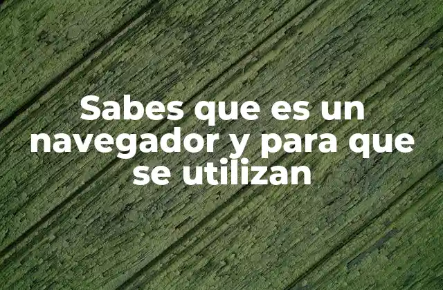 Sabes que es un Navegador y para que Se Utilizan