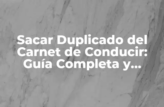 Sacar Duplicado Del Carnet de Conducir: Guía Completa y Actualizada