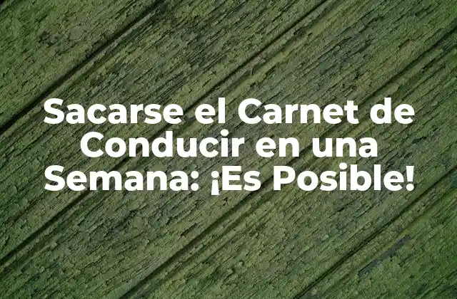 Sacarse el Carnet de Conducir en una Semana: ¡es Posible!