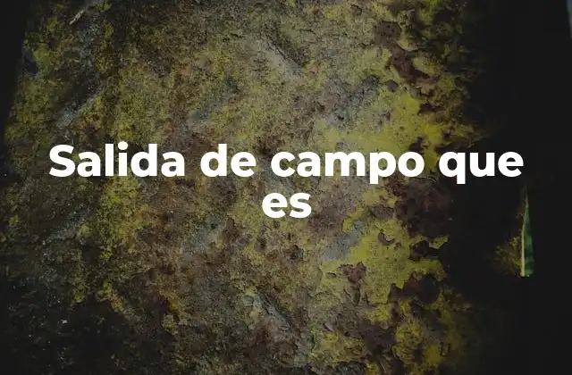 Salida de Campo que es