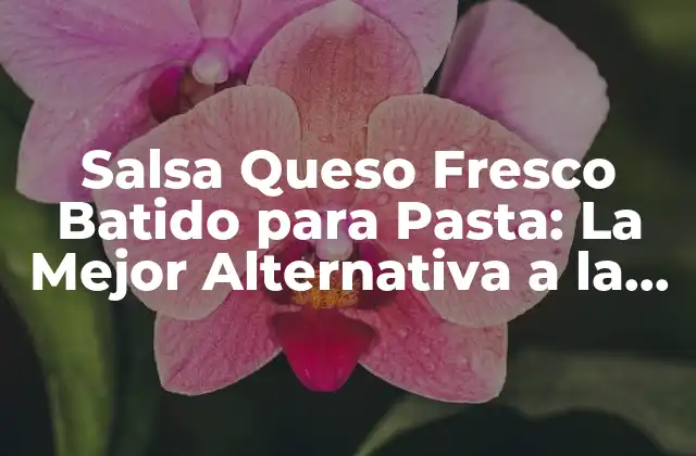 Salsa Queso Fresco Batido para Pasta: la Mejor Alternativa a la Salsa de Queso Tradicional