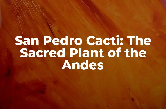 San Pedro Cacti: The Sacred Plant Of The Andes