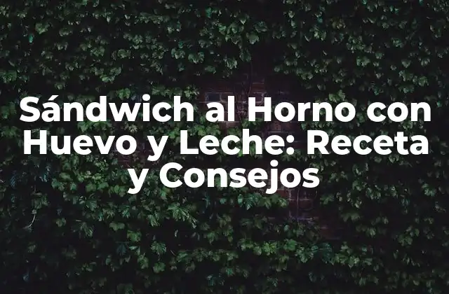 Sándwich Al Horno con Huevo y Leche: Receta y Consejos
