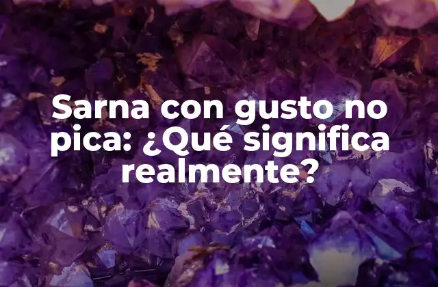 Sarna con Gusto No Pica: ¿qué Significa Realmente?