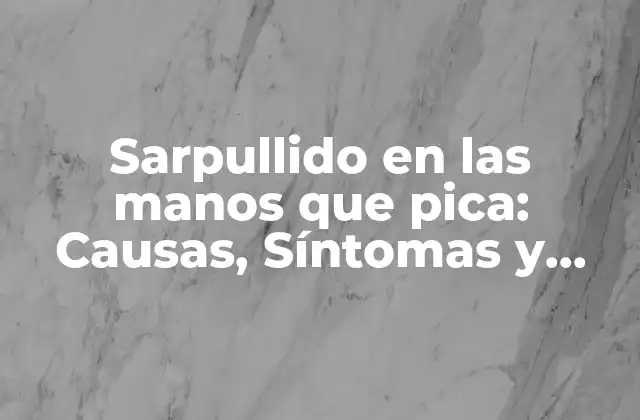Sarpullido en las Manos que Pica: Causas, Síntomas y Tratamiento 2 ¿Qué son los sarpullidos en las manos que pican?