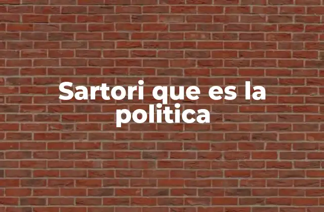 Sartori que es la Politica