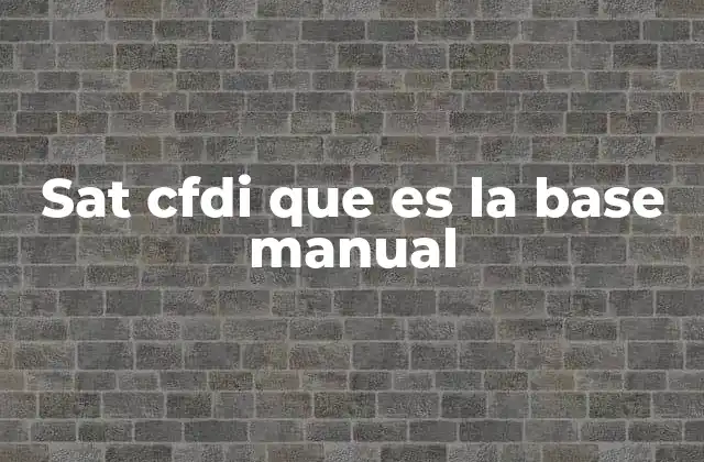 Sat Cfdi que es la Base Manual